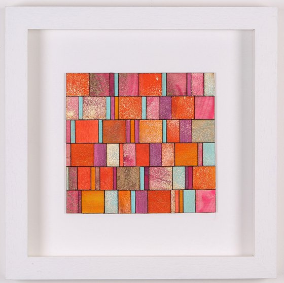 Orange, Pink & Gold Grid Miniature