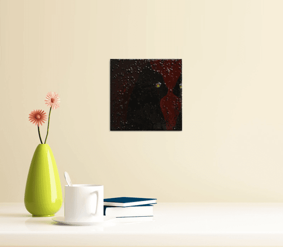 "Cat looking in to the mirror"