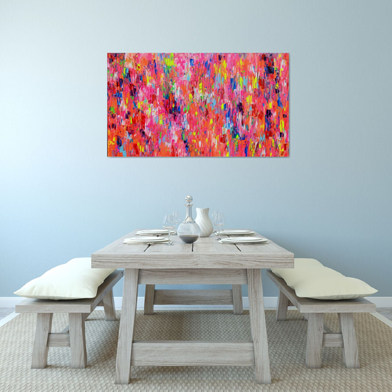 55x31.5'' Large Ready to Hang Colourful Modern Abstract Painting - XXXL Happy Gypsy Dance 7