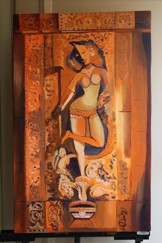 Sculpture on Temple wall, SOLD