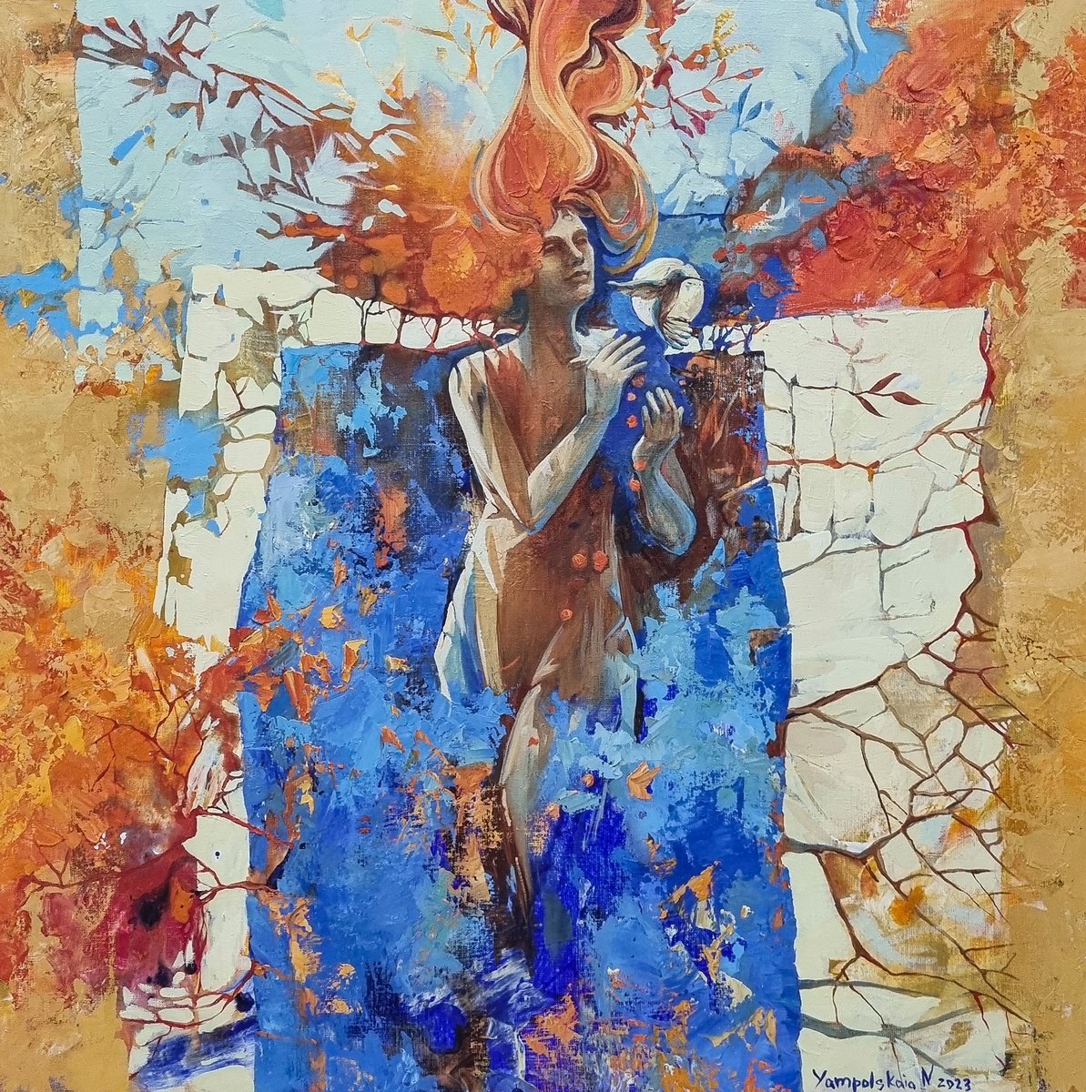 Oil Painting , Where The Voice Becomes Light By Natalia Yampolskaia, 31 X 31, Artwork For Sale On Artfinder
