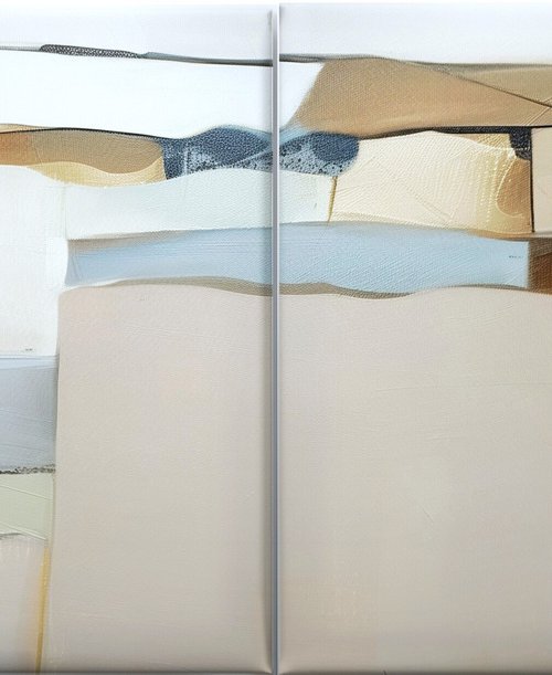 Diptych Sand, Light and Sky #3 by V+V Kniazievi