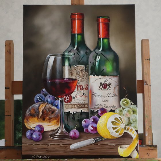 Vintage Wine Painting