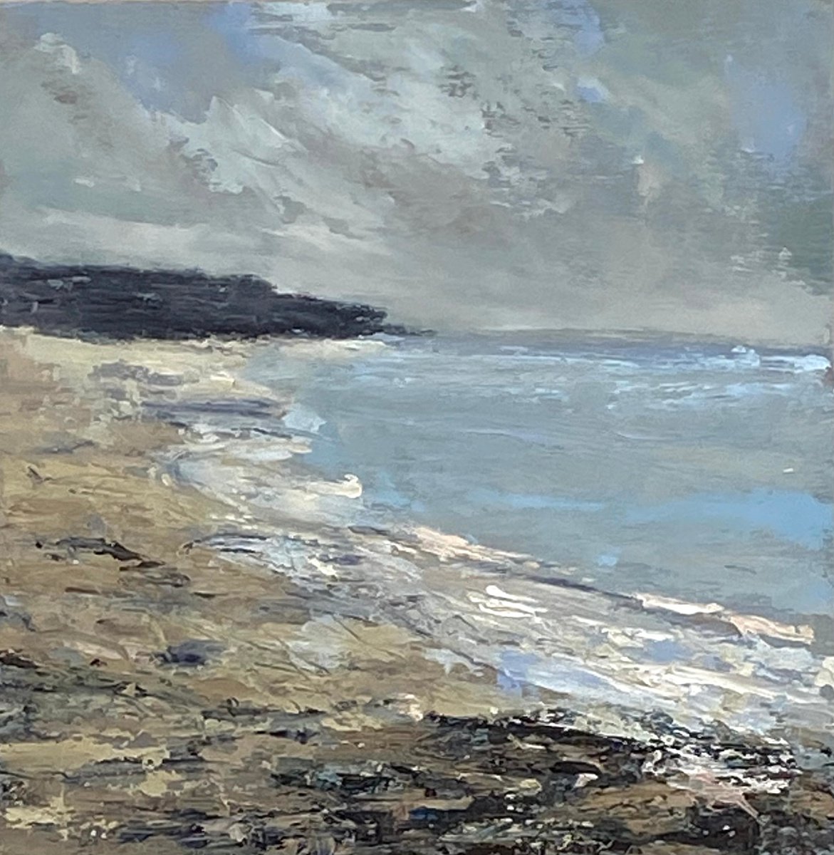 Expressive Landscape Oil Painting By Nikki Wheeler, 14 X 14", Nearly Spring, Original Artwork