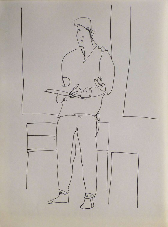 Self-portrait, Passage Charles-Albert, #14 24x32 cm