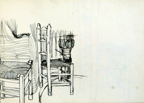 Still Life: The Study of the Chair 1, 21x29 cm by Frederic Belaubre