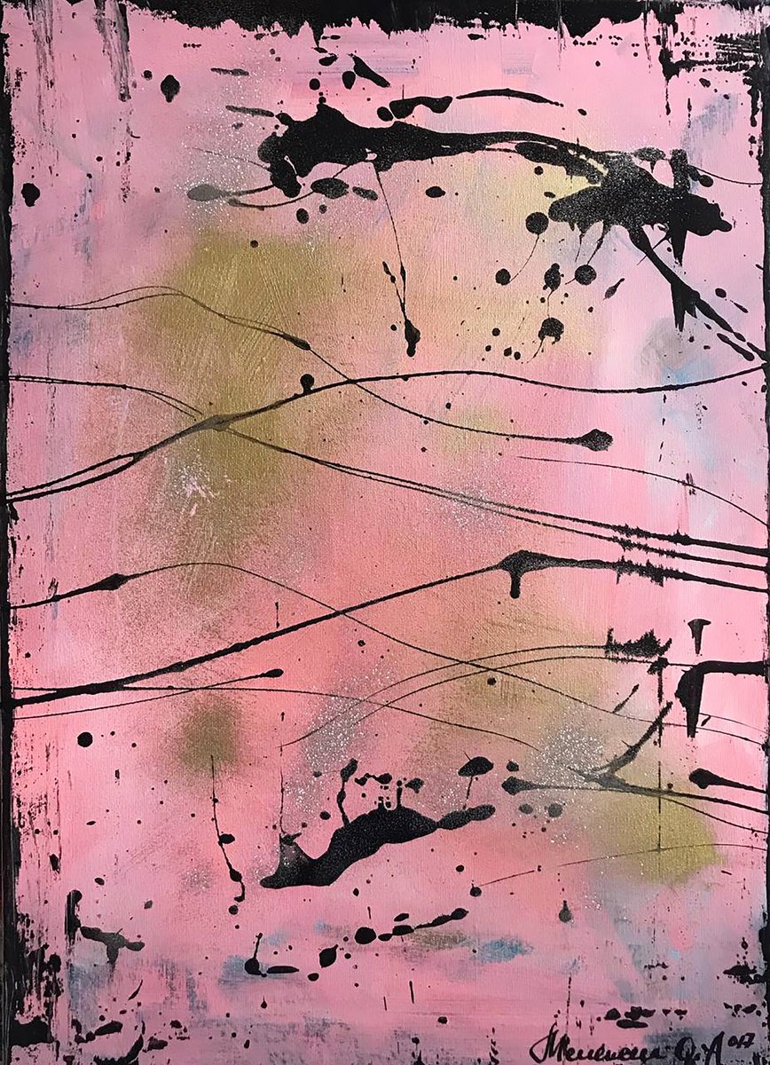 Impressionistic Abstract Acrylic Painting By Olga Melezhik, 18 X 26", Tenderness, Original Artwork