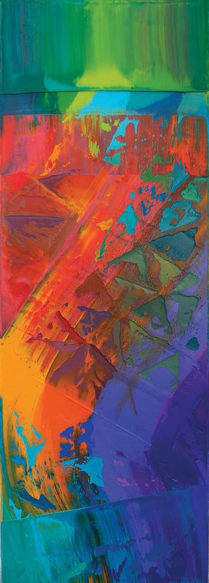 Organic Abstract Oil Painting By Athaang Art, 12 X 36, S-9, Original Artwork