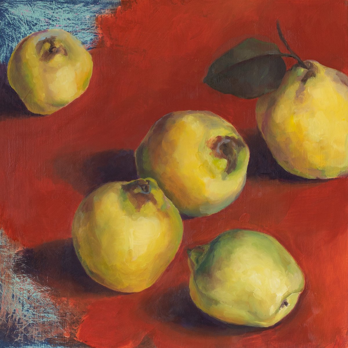 Impressionistic Still Life Painting By Katsiaryna Ozdemir, 16 X 16", Still Life With Quince, Original Artwork