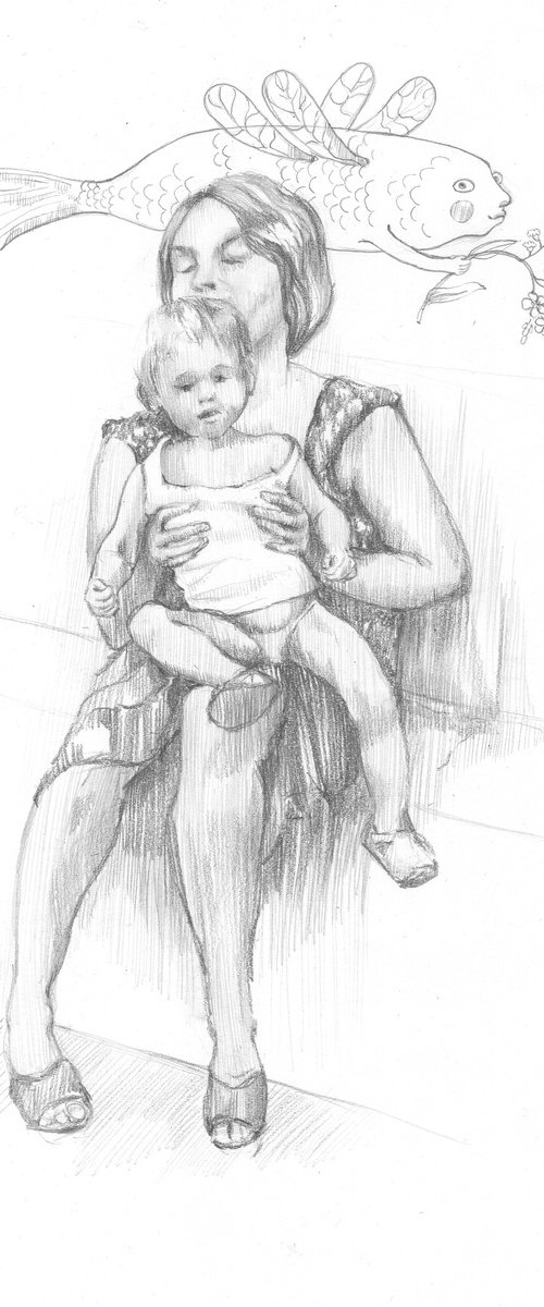 Mother and a fish by Vassa Ponomarjova
