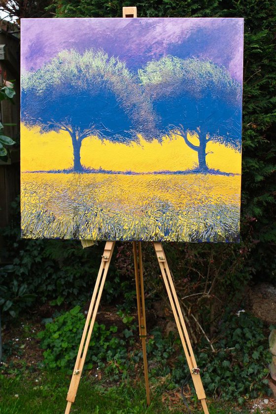 2 Trees Intense 3 (Large Painting).