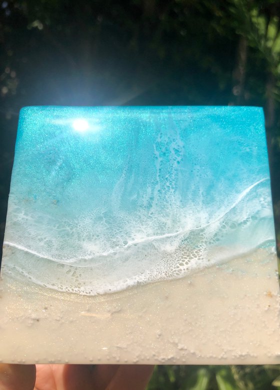 White Sand Beach #24 Miniature Painting Gift idea