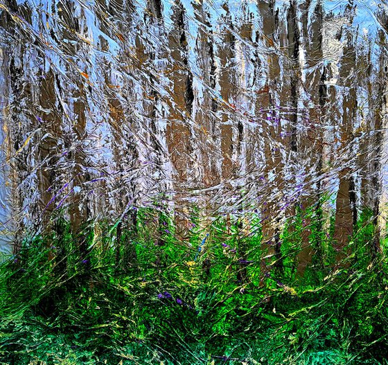 From green to life (n.233) - abstract landscape - 72 x 67 x 2,50 cm - ready to hang - acrylic