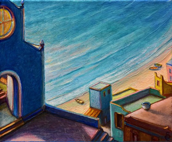 - THE BLUE CHURCH - ( 25 x 30 cm )