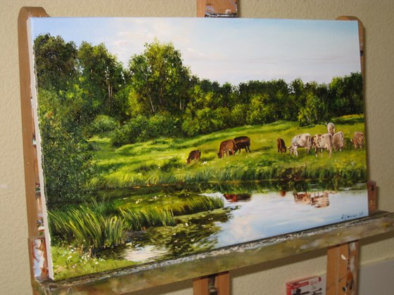 Cows by the River Meadow