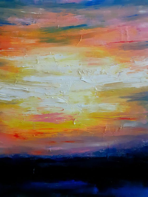 Magic Sun.  100 x 100 cm oil painting