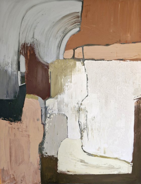 "Eclipse 2" Brown gray rust abstract art