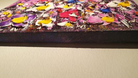 "Abstract Mauve Flowers in Love"