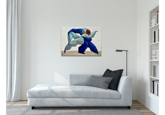 Lovers dancing Salsa