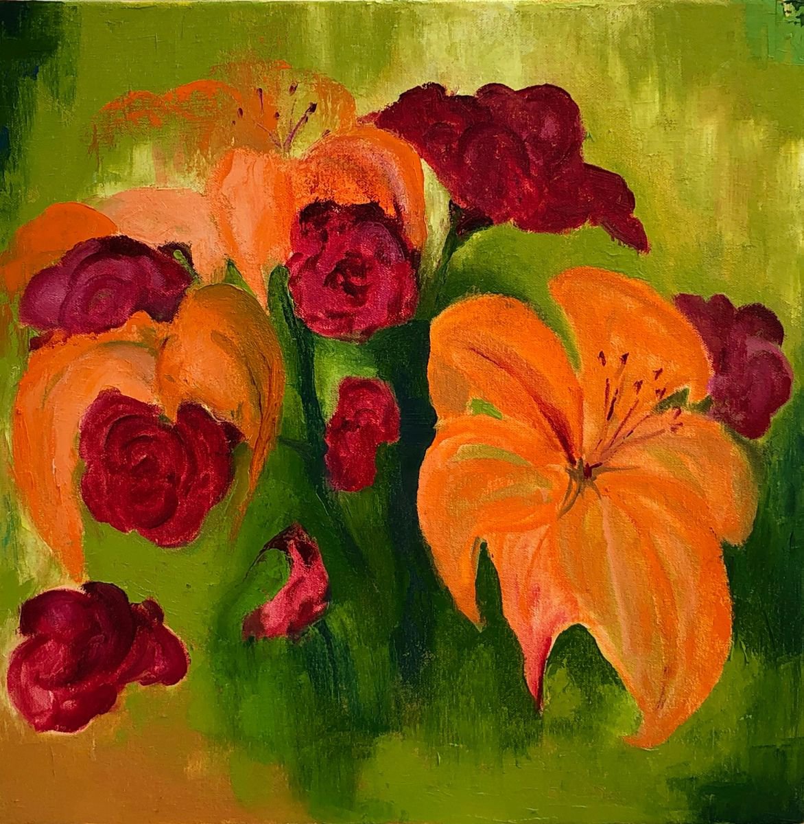 Lilies and Carnations by Ann Palmer