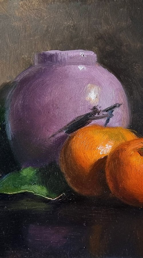 Tangerine and a Pink Jar by Pascal Giroud