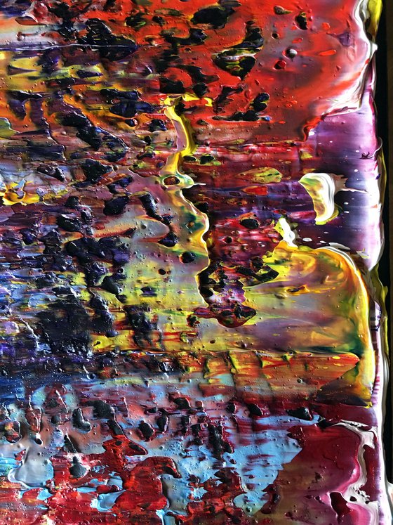 "We'll Mess You Up" - FREE USA SHIPPING + Save As A Series - Original Large PMS Abstract Triptych Oil Paintings On Canvas - 64" x 20"