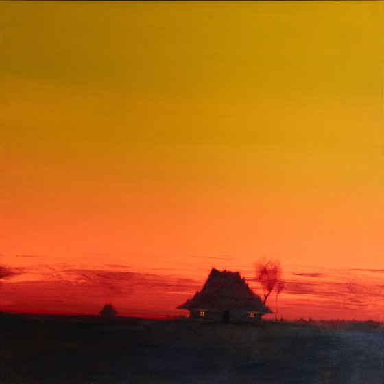 Evening orange sky