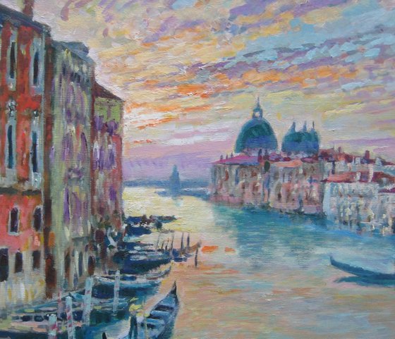 VENICE MORNING (+PRESENT - an oil paint on cardboard Etude 3 - 30x24cm )