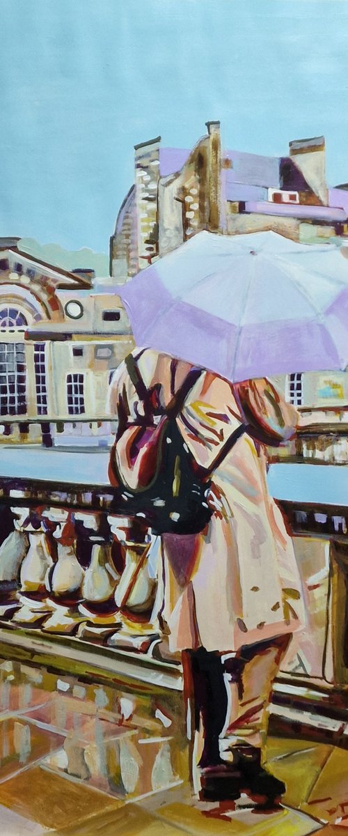 The man with umbrella / 100 x 70 cm by Alexandra Djokic