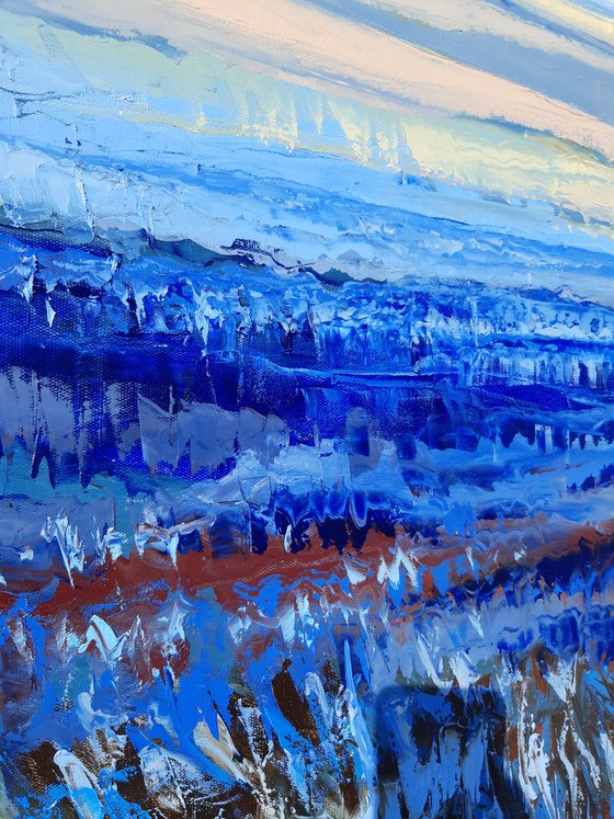 Blue Field 80x80cm