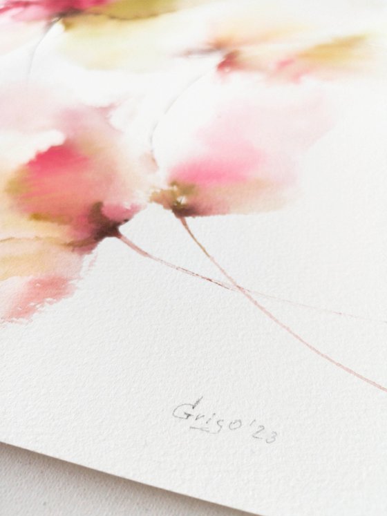 Delicate abstract flowers
