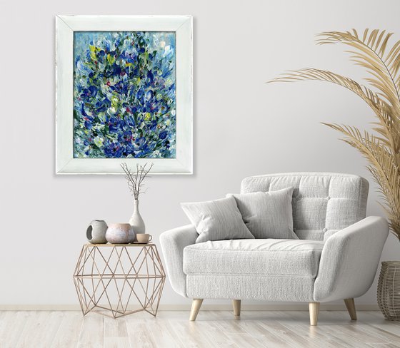 Flowering - Framed Floral Painting by Kathy Morton Stanion