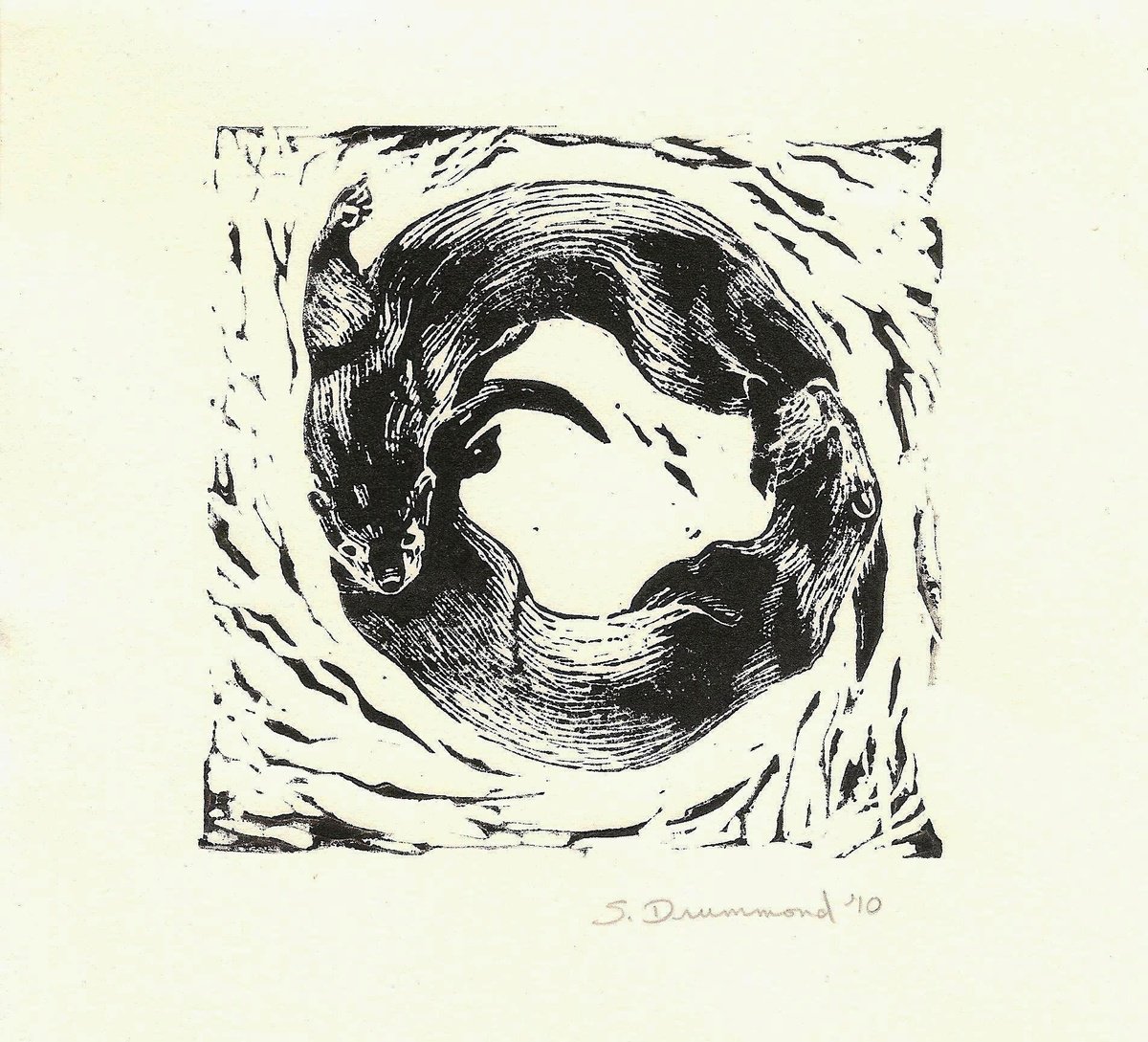 Otter Yin/Yang by Sarah Drummond