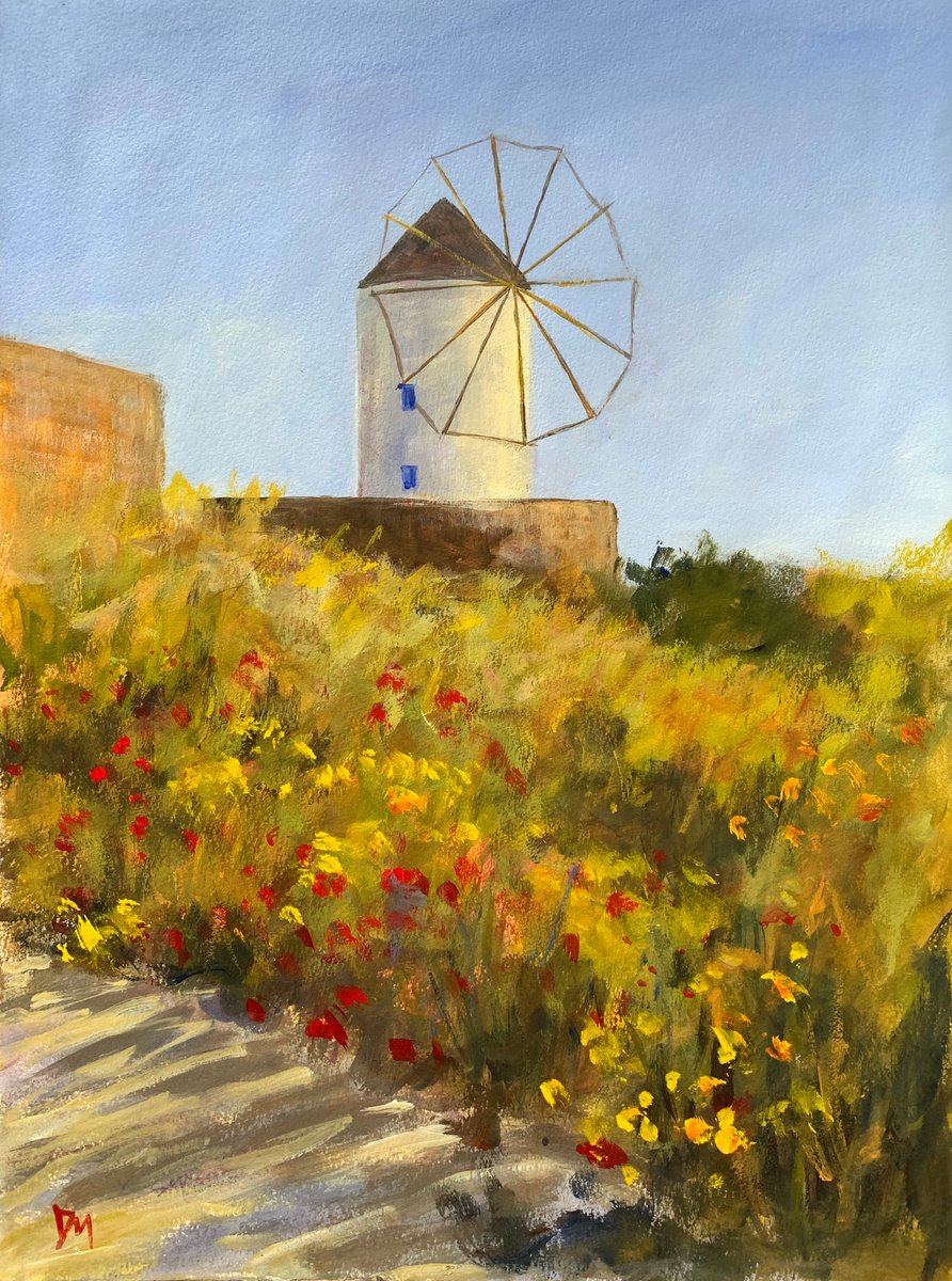 Mykonos windmill by Shelly Du
