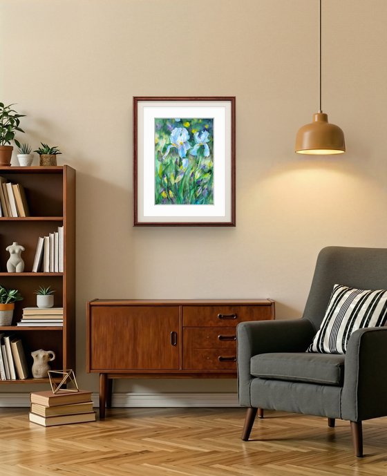 Charming flowers of iris