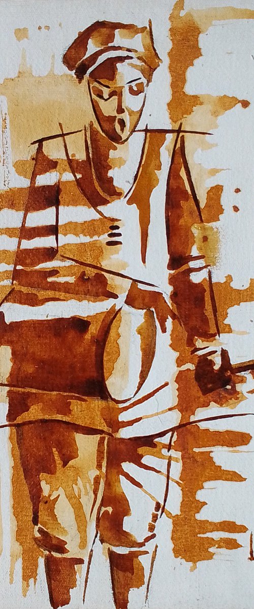 The village Drummer by Alex Mensah