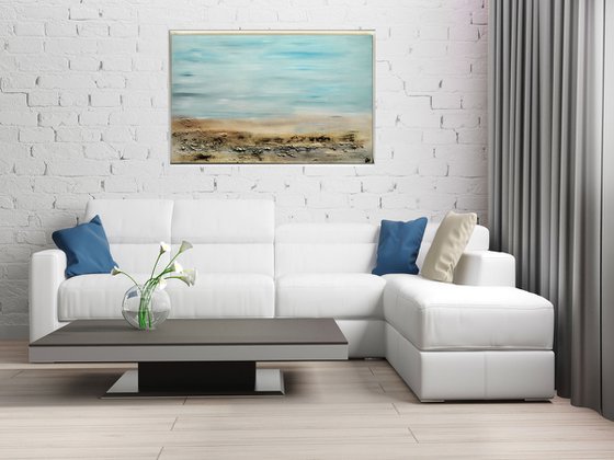 Loneliness  - Abstract Art - Acrylic Painting - Canvas Art - Framed Painting - Abstract Sea Painting - Ready to Hang