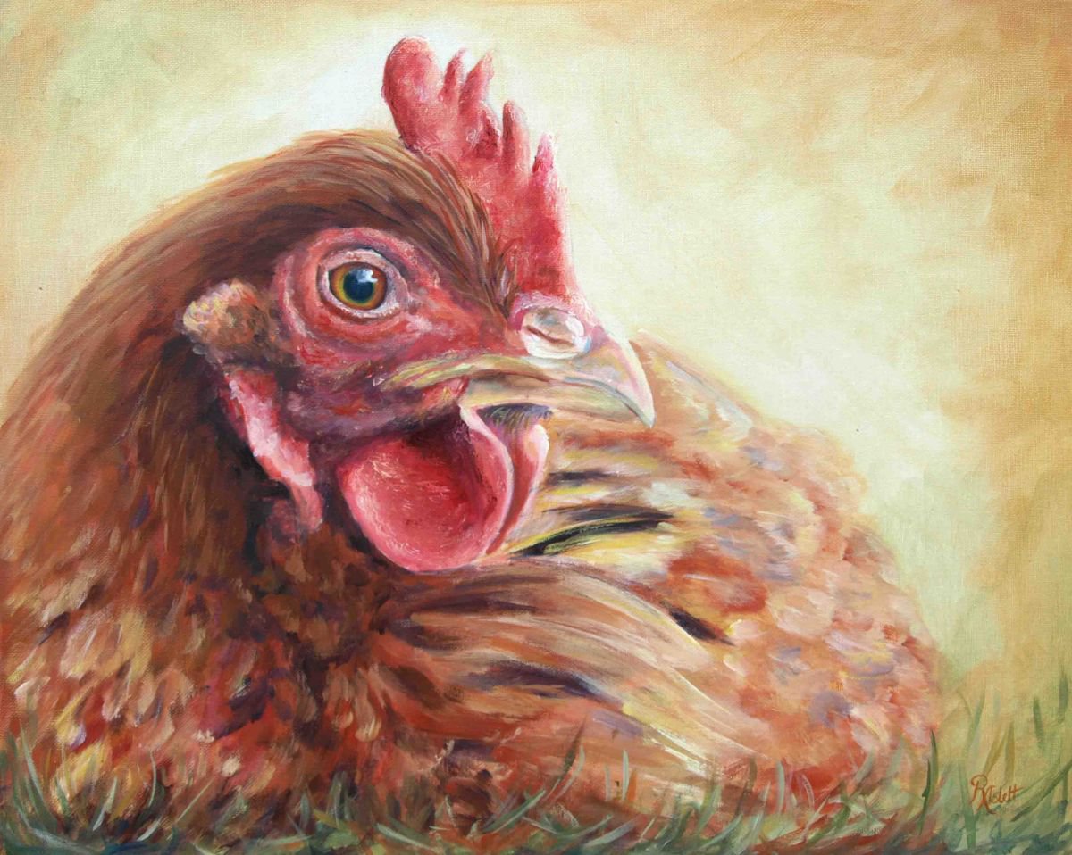 Little Red Hen Acrylic painting by Ruth Aslett | Artfinder