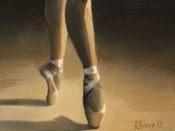 On Pointe, Ballet Painting, Ballerina, Framed Dancer Painting