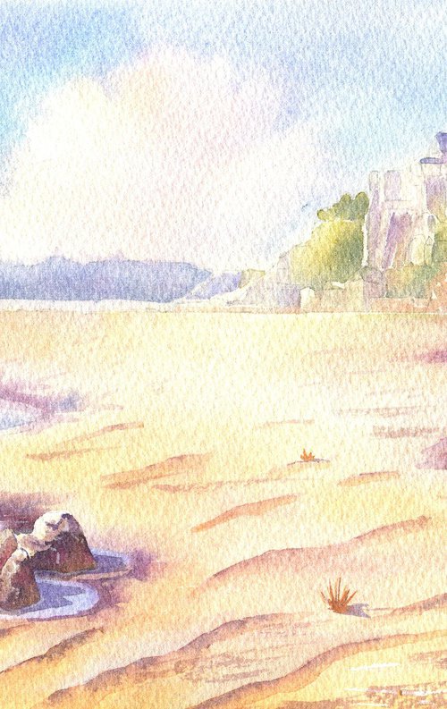 Ukrainian watercolour. Mont Saint-Michel by Nina Zakharova