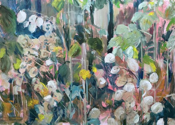 Honesty and Raspberry Canes