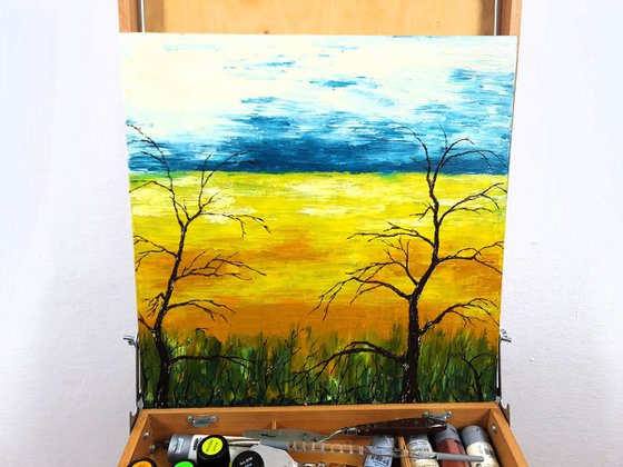 Trees near the field