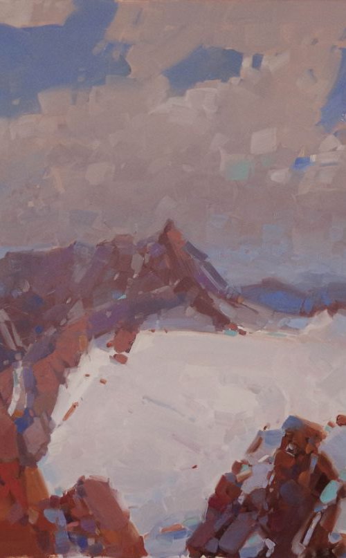 Pontresina Mountain  Original  oil painting One of a kind Signed with Certificate of Authenticity Large Size by Vahe Yeremyan