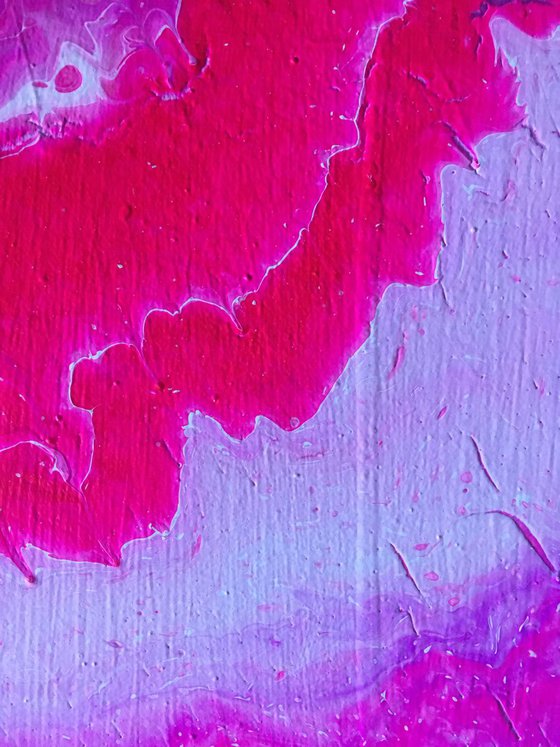 "Manifesting In Magenta" - FREE USA SHIPPING - Original Abstract PMS Fluid Acrylic Painting - 24 x 24 inches