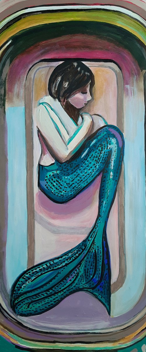 Little Mermaid / 70 x 50 cm by Alexandra Djokic