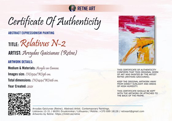 Relativus N-2 (XXL) - Abstract Landscape (H)140x(W)106 cm.