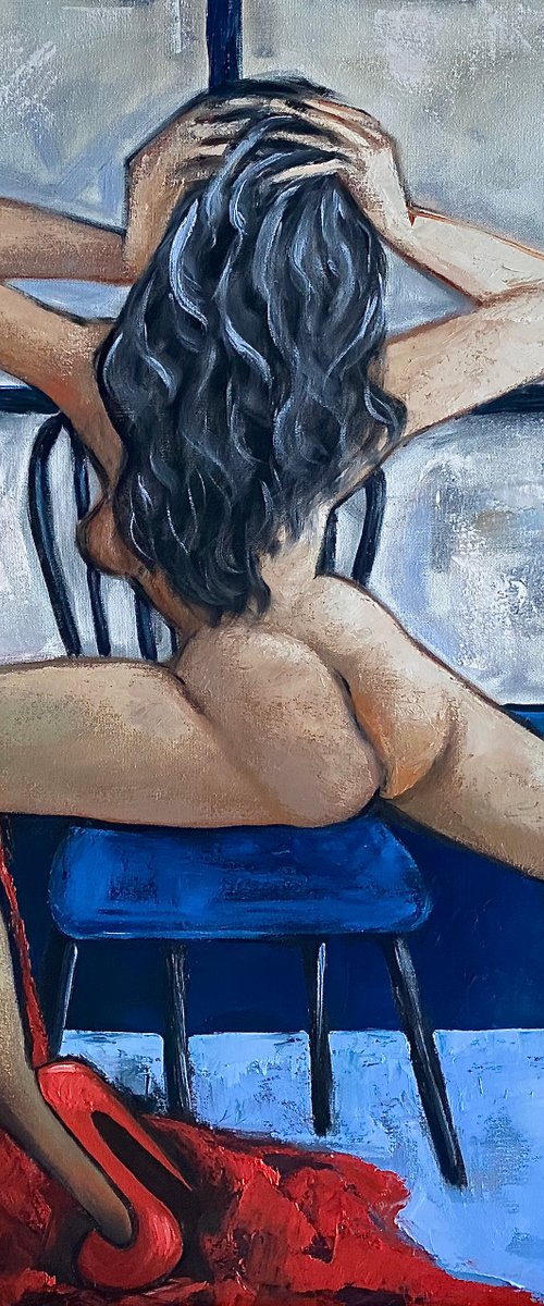 The nude in red by Ta Byrne