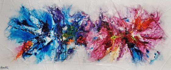 Cotton Candy Bouquet 240cm x 100cm Colourful Abstract Art