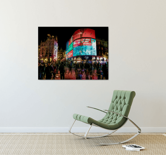 Busy London - Piccadilly Circus, Abstract Street Photograph. Limited Edition Canvas #1/10