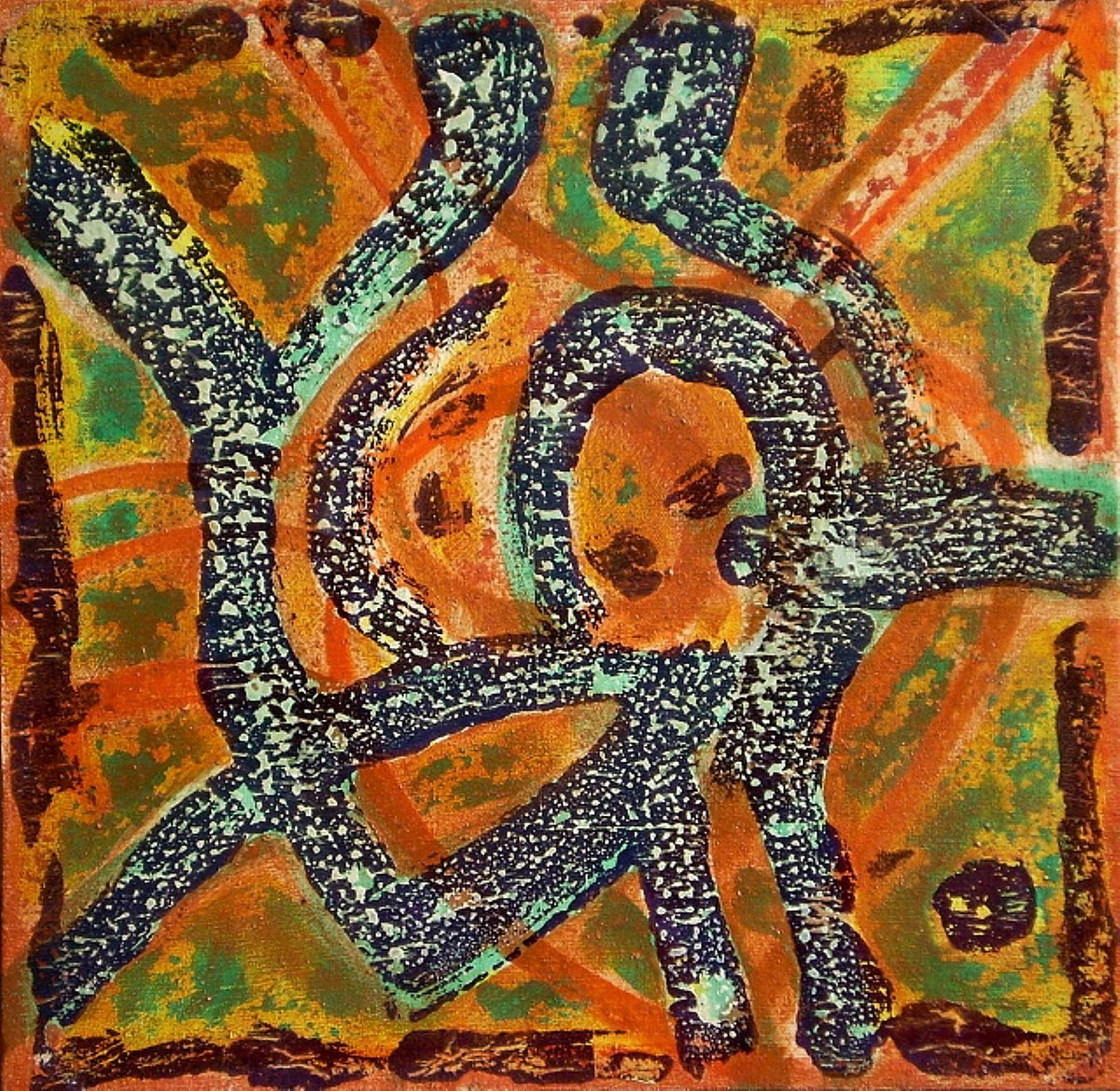 Abstract Acrylic Painting By Stanislav Bojankov, 16 X 16", Heart-Xxiii, Original Artwork